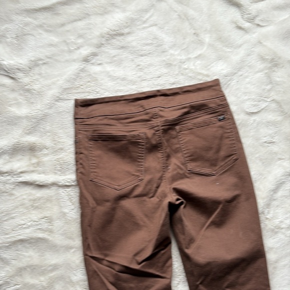Up! Pants Brown Slim Fit Stretch Trousers | 69% Cotton | Pull-On Mid Rise Pants - Picture 5 of 7